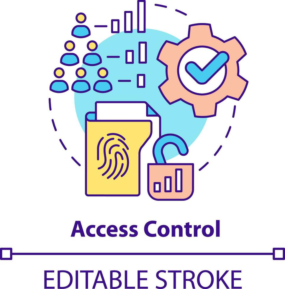 Access control concept icon. Part of physical security standard abstract idea thin line illustration. Cybersecurity. Isolated outline drawing. Editable stroke vector