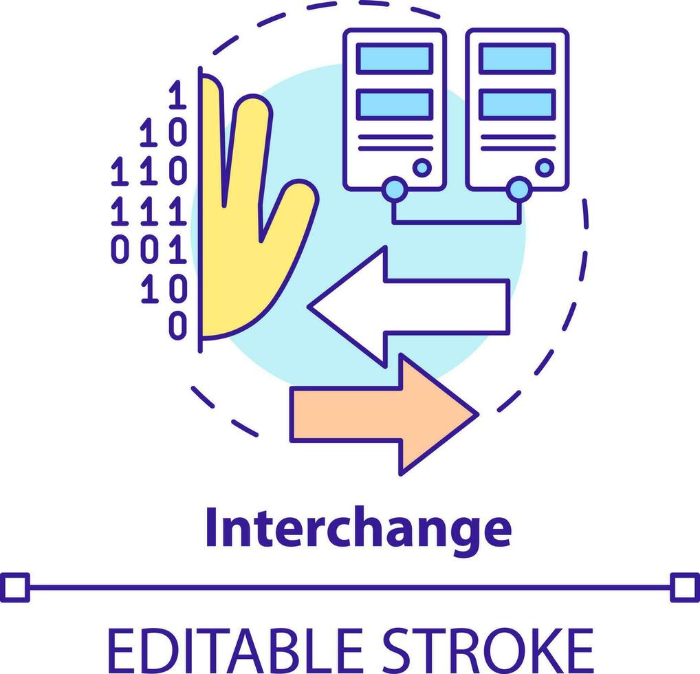 Interchange concept icon. Identity management capability abstract idea thin line illustration. Exchange information. Isolated outline drawing. Editable stroke vector