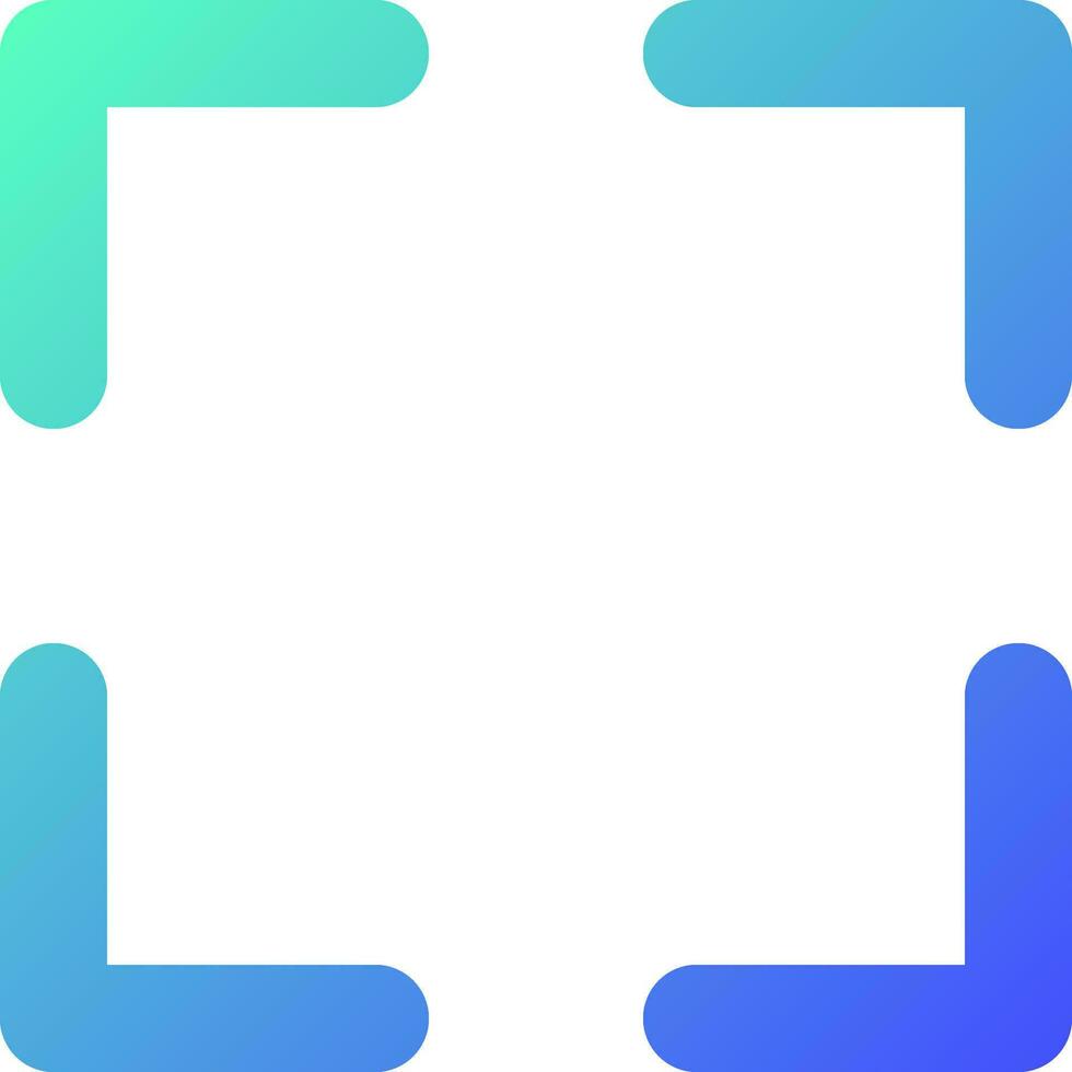 Full screen pixel perfect gradient linear ui icon. Video player bar. Media control. Display resolution. Line color user interface symbol. Modern style pictogram. Vector isolated outline illustration