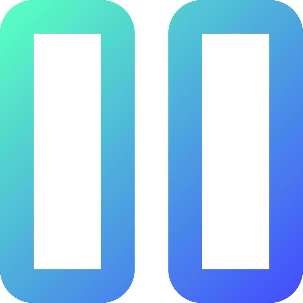 Pause button pixel perfect gradient linear ui icon. Music player bar. Playing multimedia file. Line color user interface symbol. Modern style pictogram. Vector isolated outline illustration
