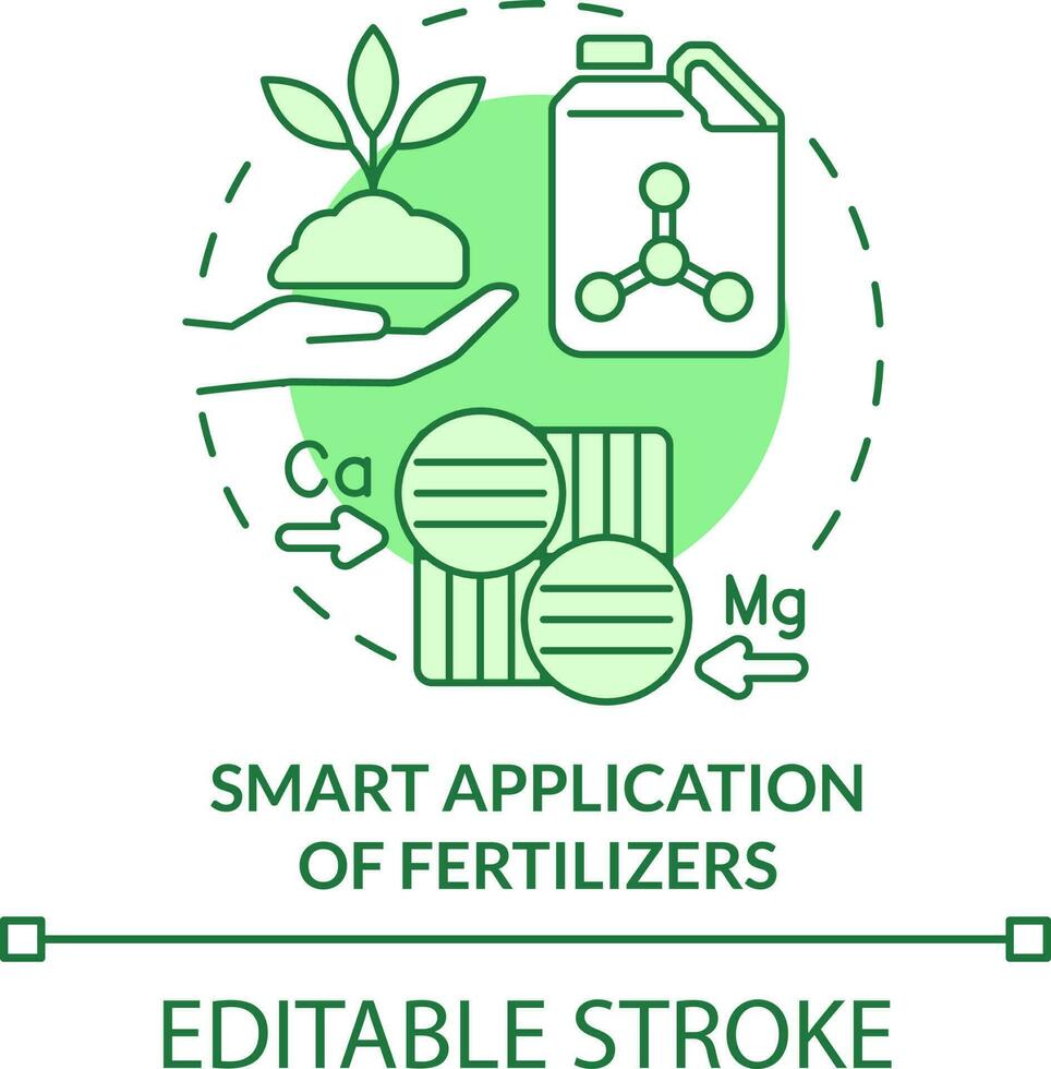 Smart application of fertilizers green concept icon. Increased crop ...