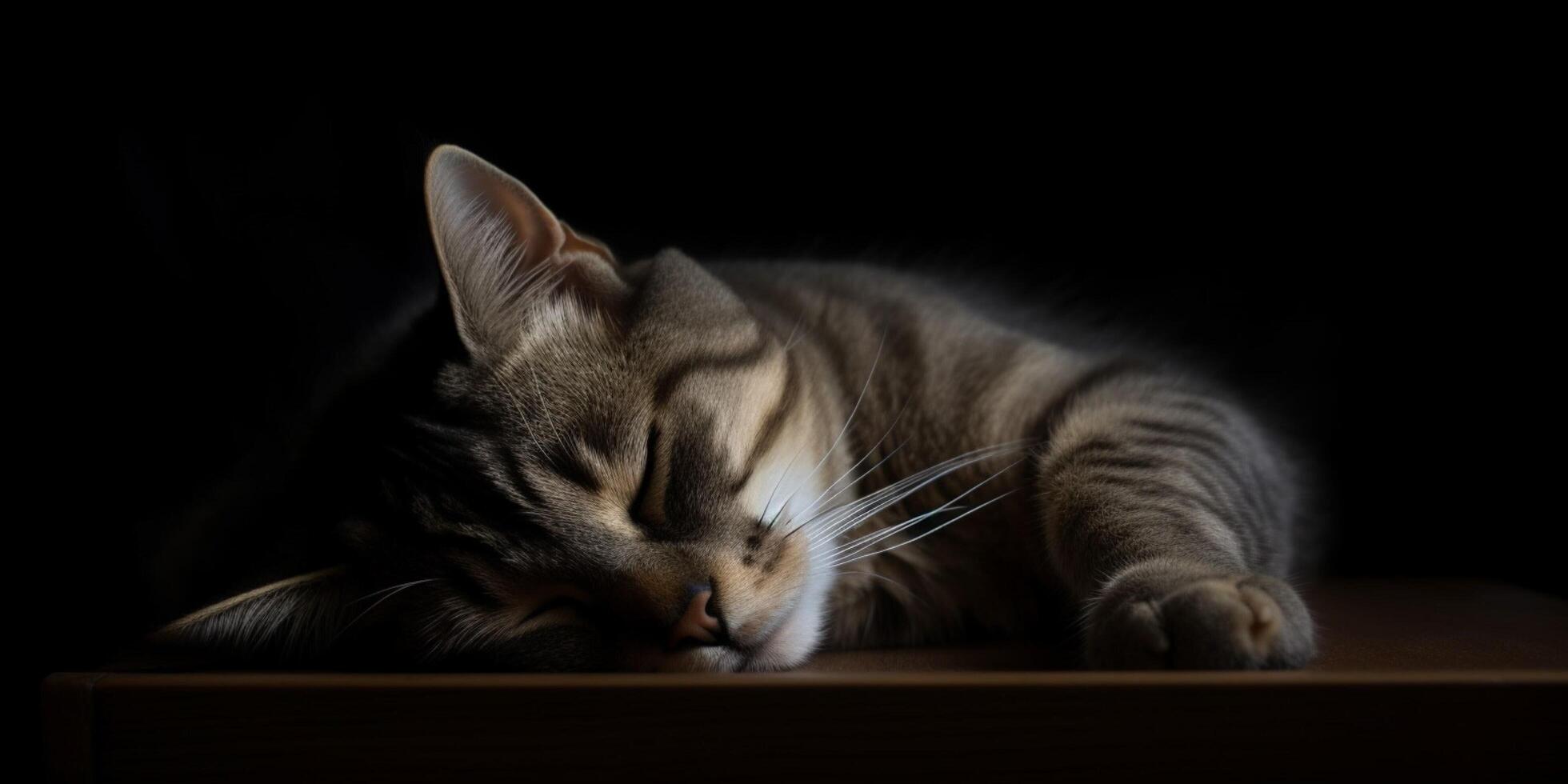 A cat sleeping on a floor photo