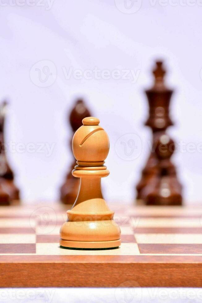 Table and chess pieces photo