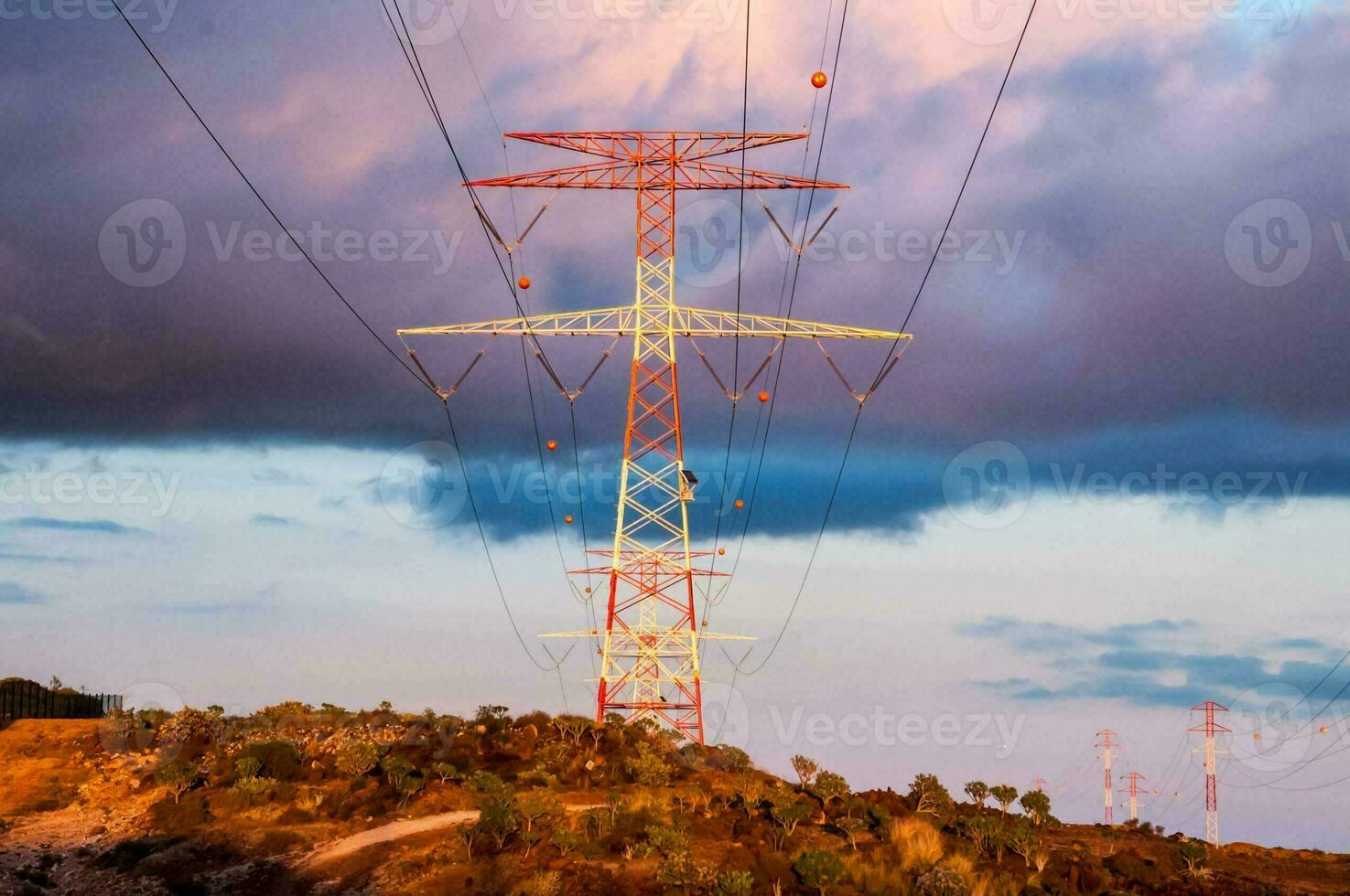 Electricity poles background photo