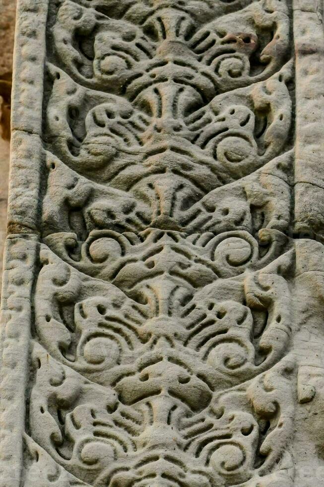 Architectural detail from an ancient temple in Thailand photo