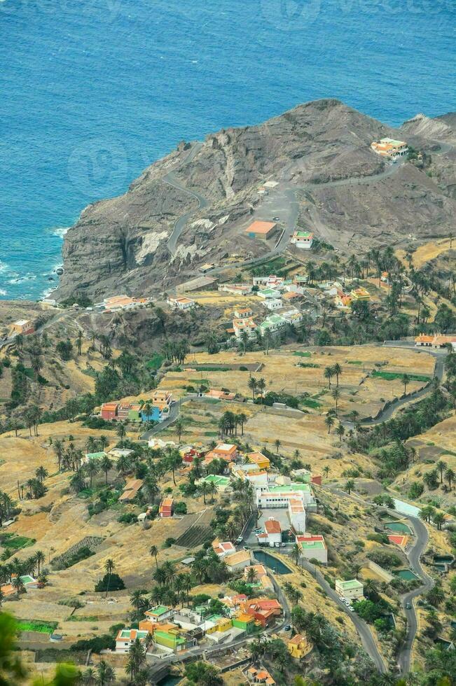 Buildings in the mountains photo