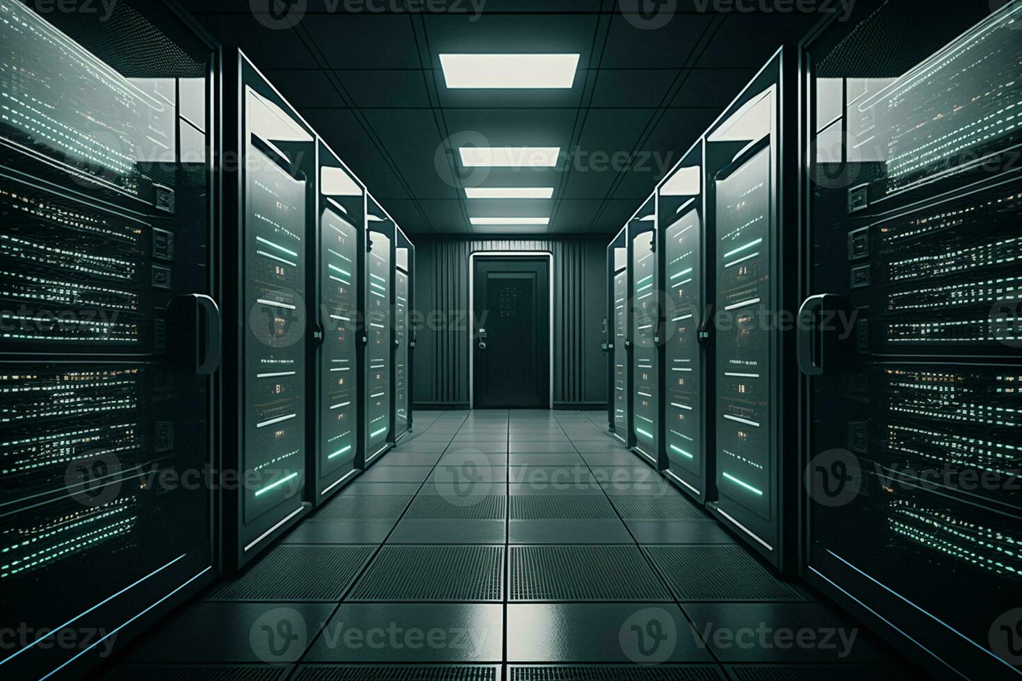 View of a Server room data center AI Generated photo