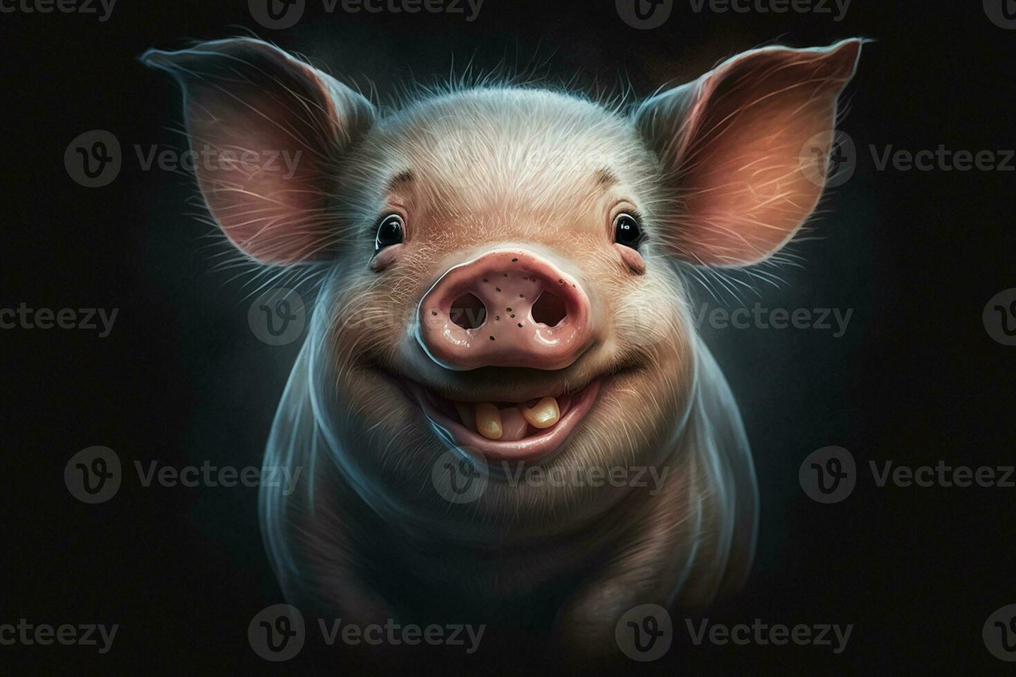 cute pig looking into the camera and laughing happily AI Generated photo