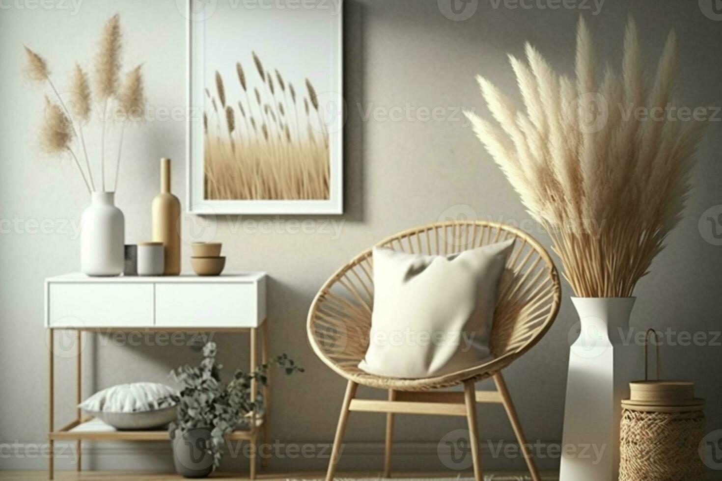 Scandinavian interior design of living room AI Generated photo