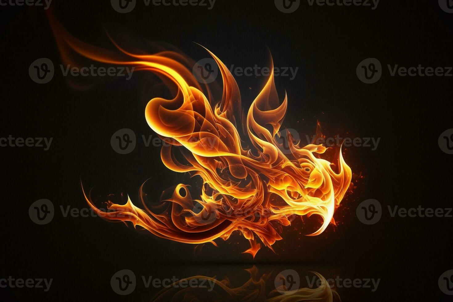 Abstract fire desktop wallpaper, realistic blazing flame image AI Generated photo