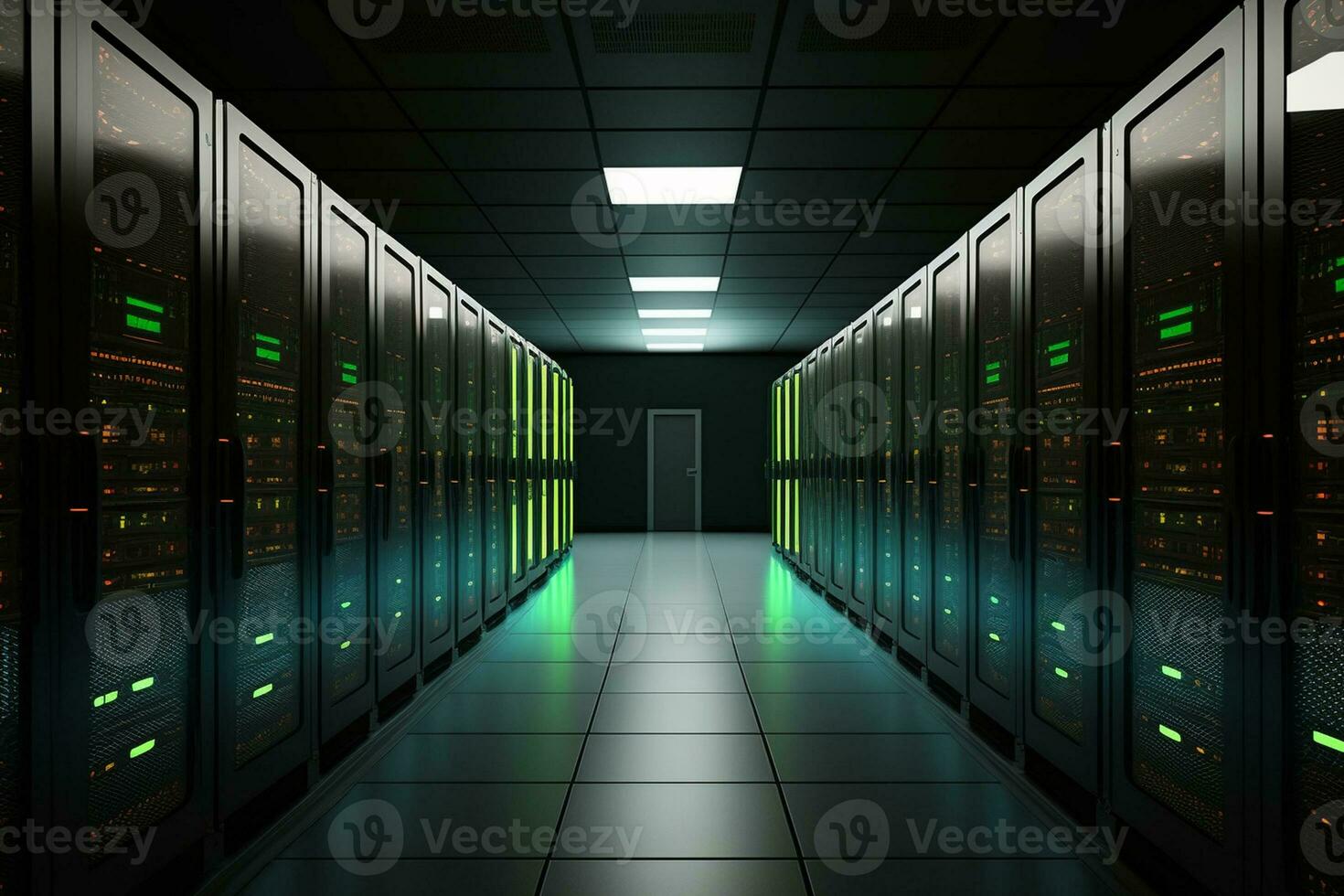 server room data center. Technology used for cloud computing and network security AI Generated photo