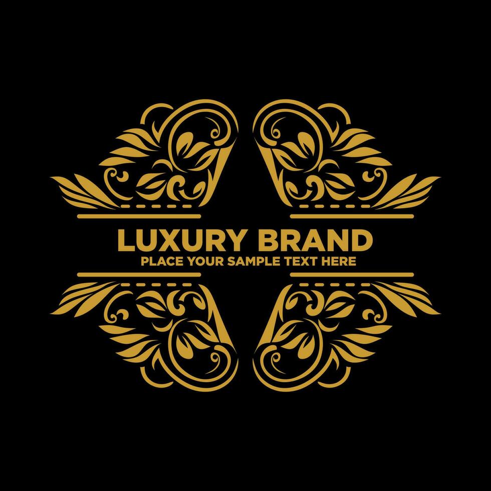 Luxury Brand Gold Floral Design Vector