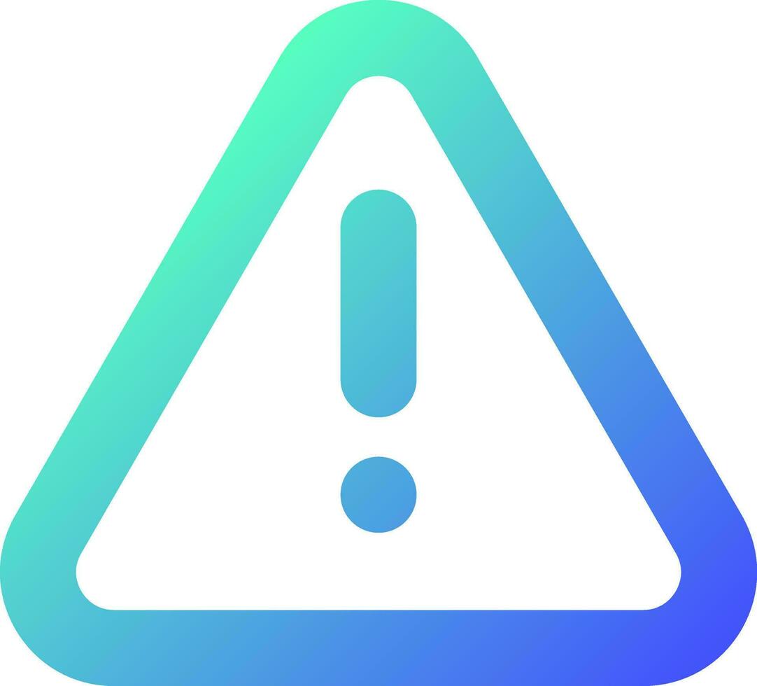 Triangle shaped caution sign pixel perfect gradient linear ui icon. Notification alert. Potential danger. Line color user interface symbol. Modern style pictogram. Vector isolated outline illustration