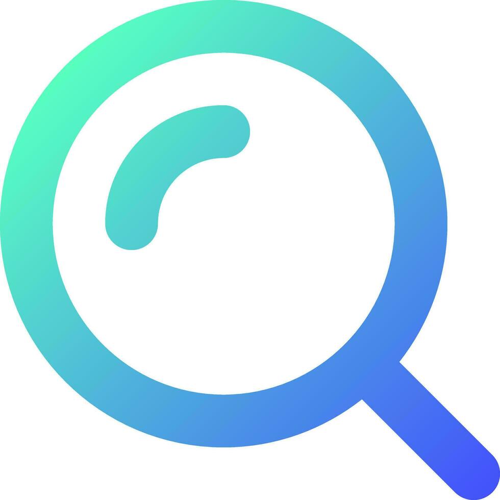 Magnifying glass pixel perfect gradient linear ui icon. Enlarging screen. Search tool. Zoom in text. Line color user interface symbol. Modern style pictogram. Vector isolated outline illustration
