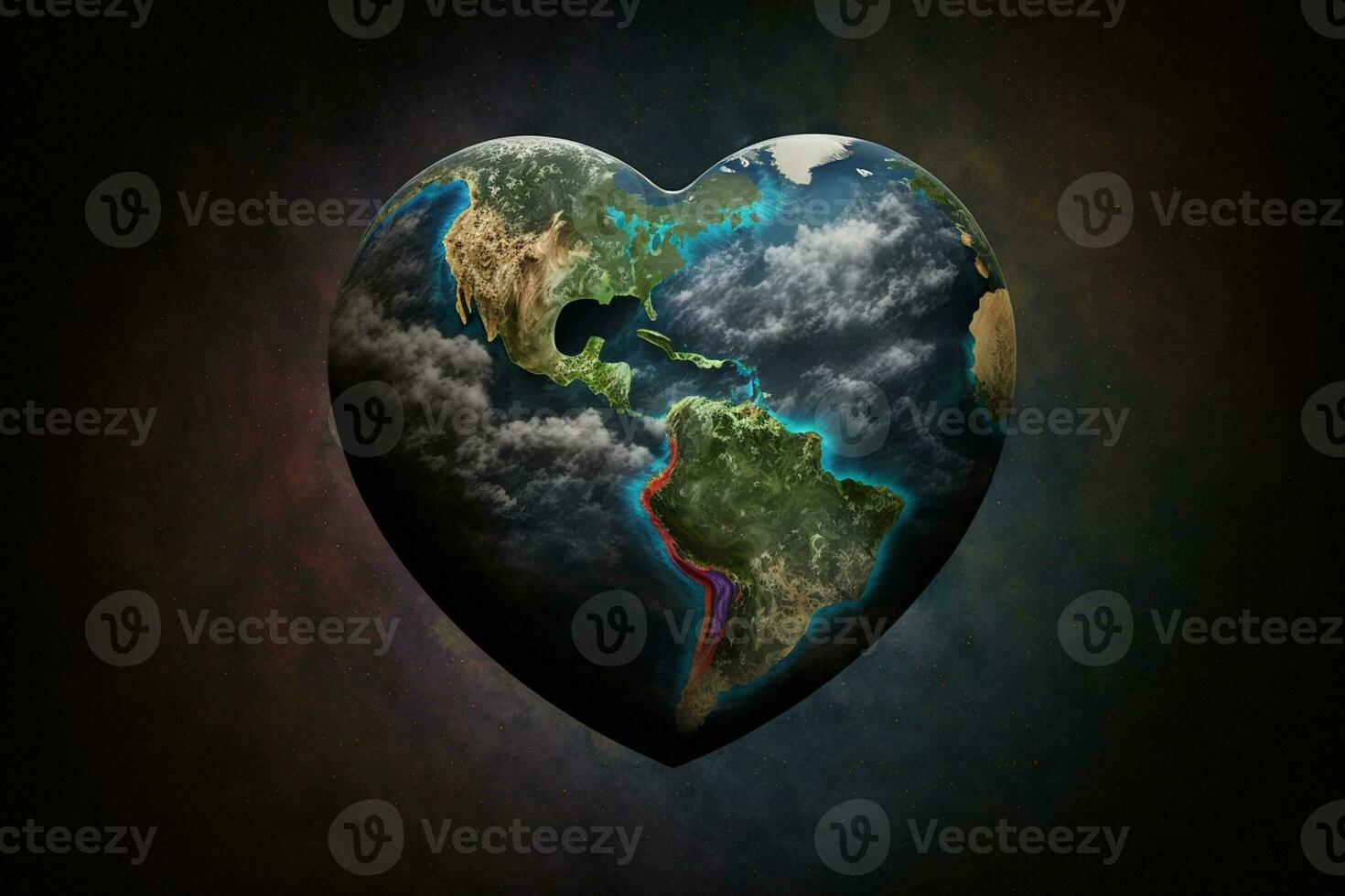 corazón conformado tierra, gratis espacio para texto ai generado foto