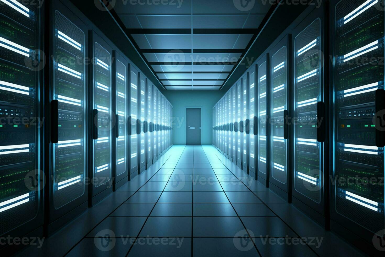 servidor habitación datos centro. tecnología usado para nube informática y red seguridad ai generado foto