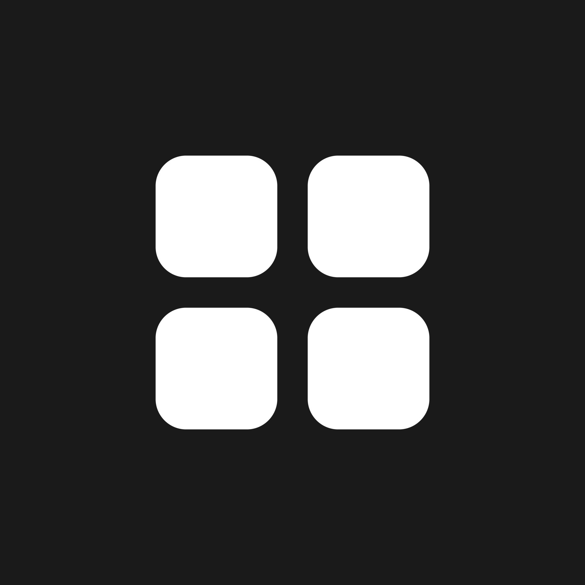 Bento like menu dark mode glyph ui icon. Four squares. Chocolate menu ...
