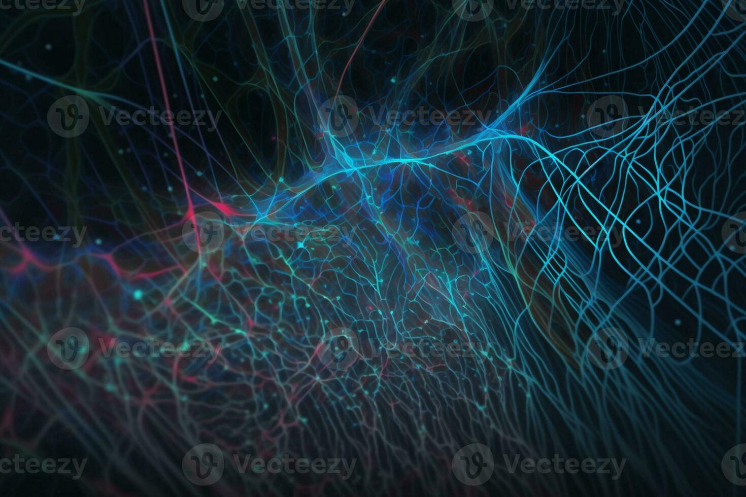 Abstract fibers neural networks background AI Generated photo