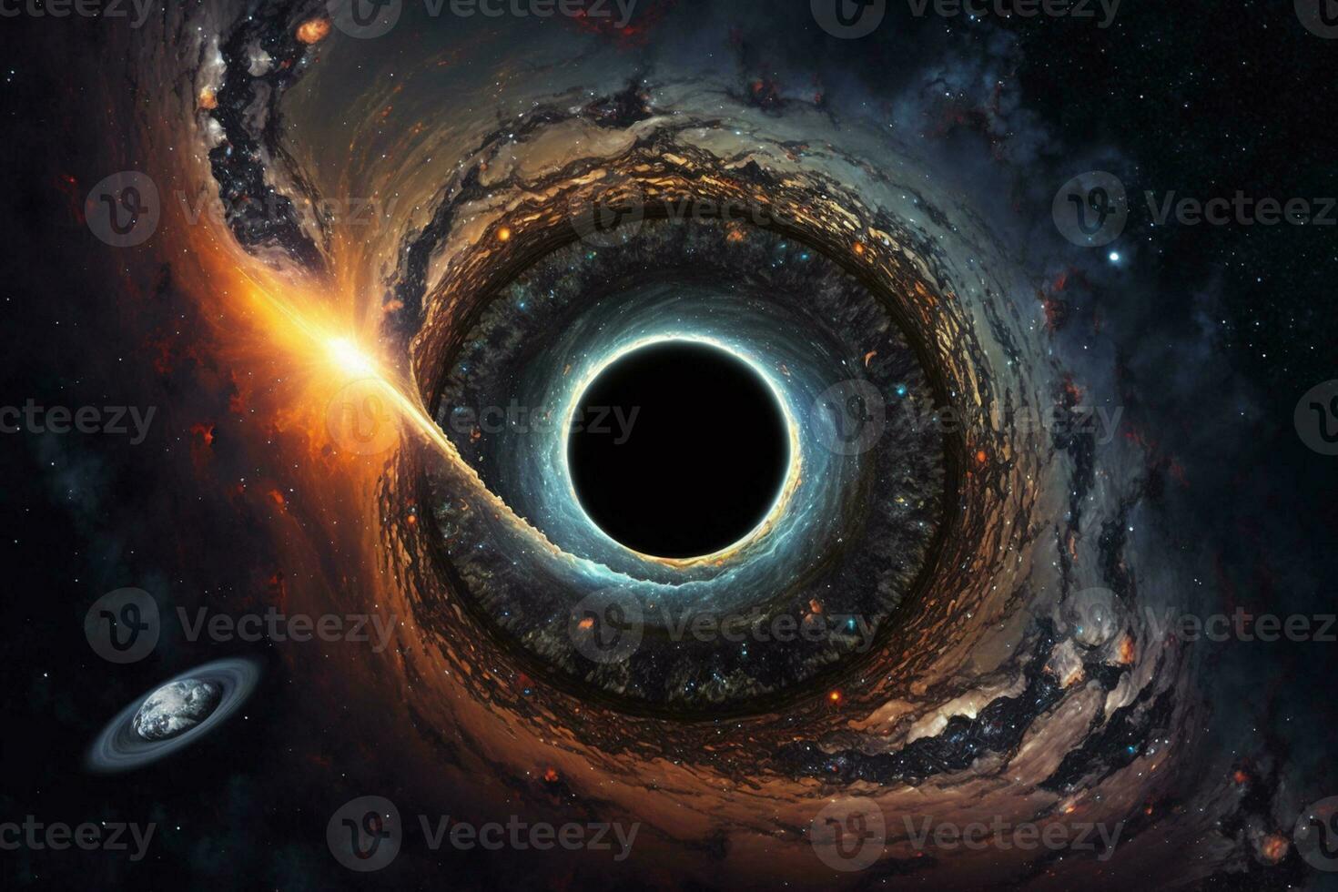 deep space black hole AI Generated photo