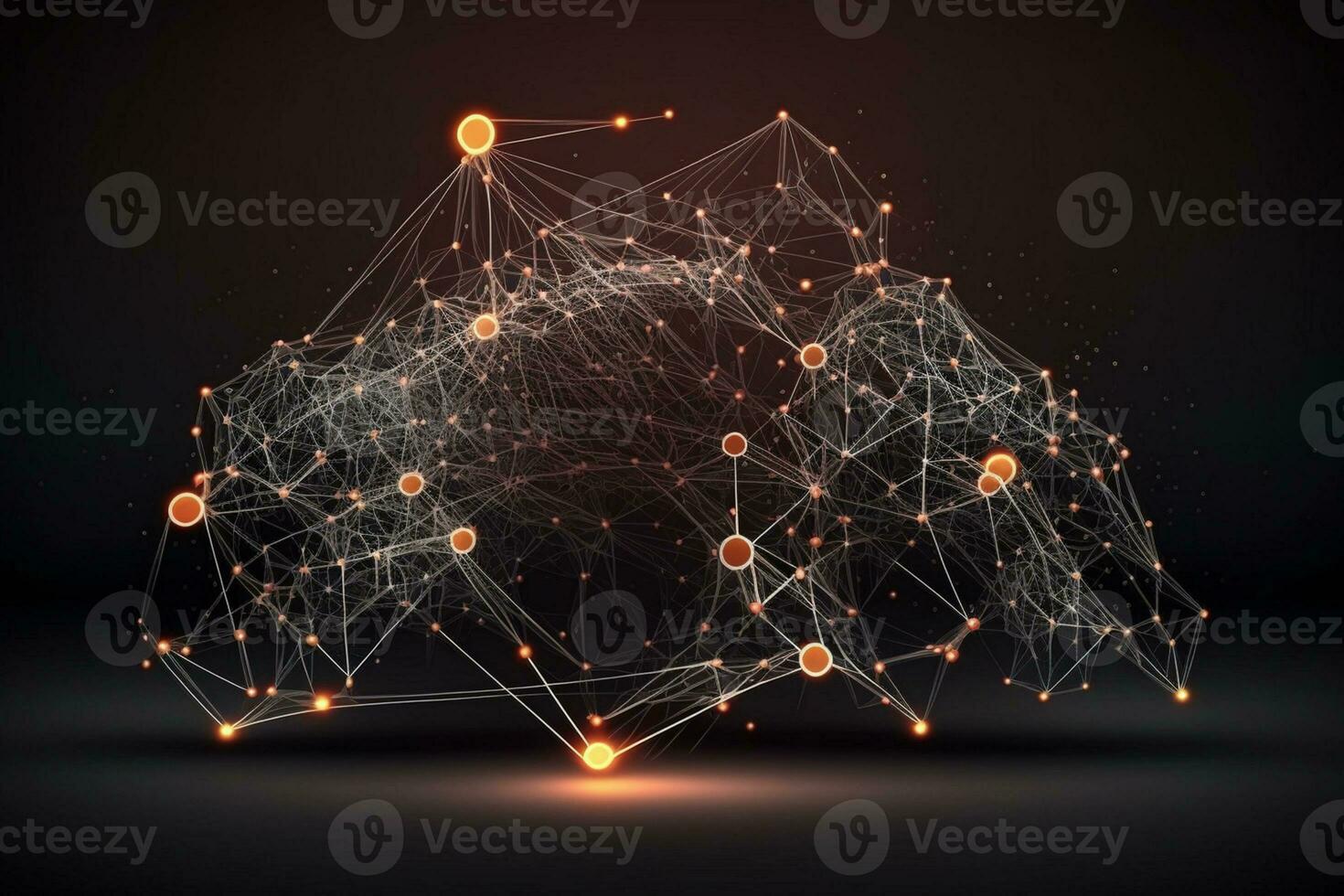 Digital network connection Abstract connection of dots and lines Technology background AI Generated photo