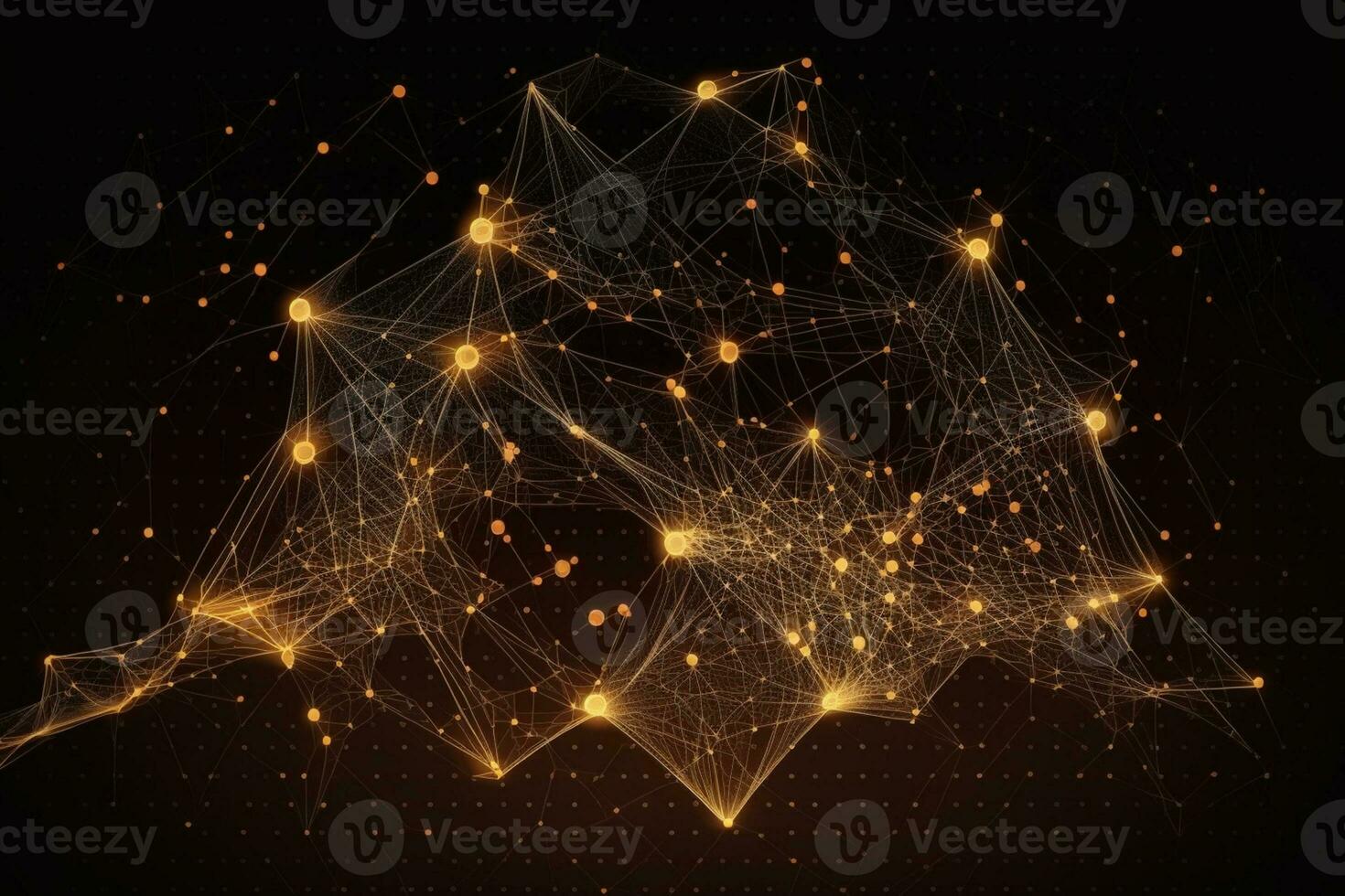 Abstract digital connection dots. Technology background. Network connection structure AI Generated photo