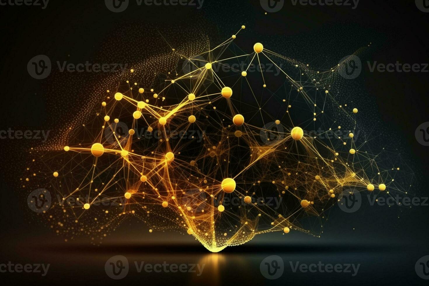 Digital network connection Abstract connection of dots and lines Technology background AI Generated photo