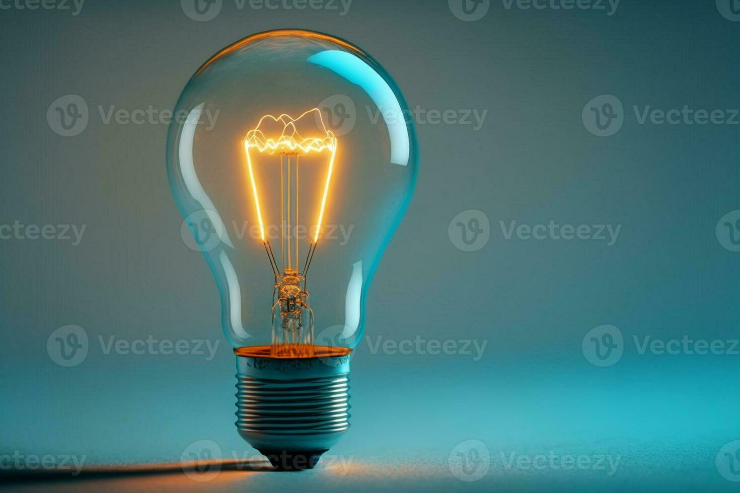 light bulb on blue background AI Generated photo