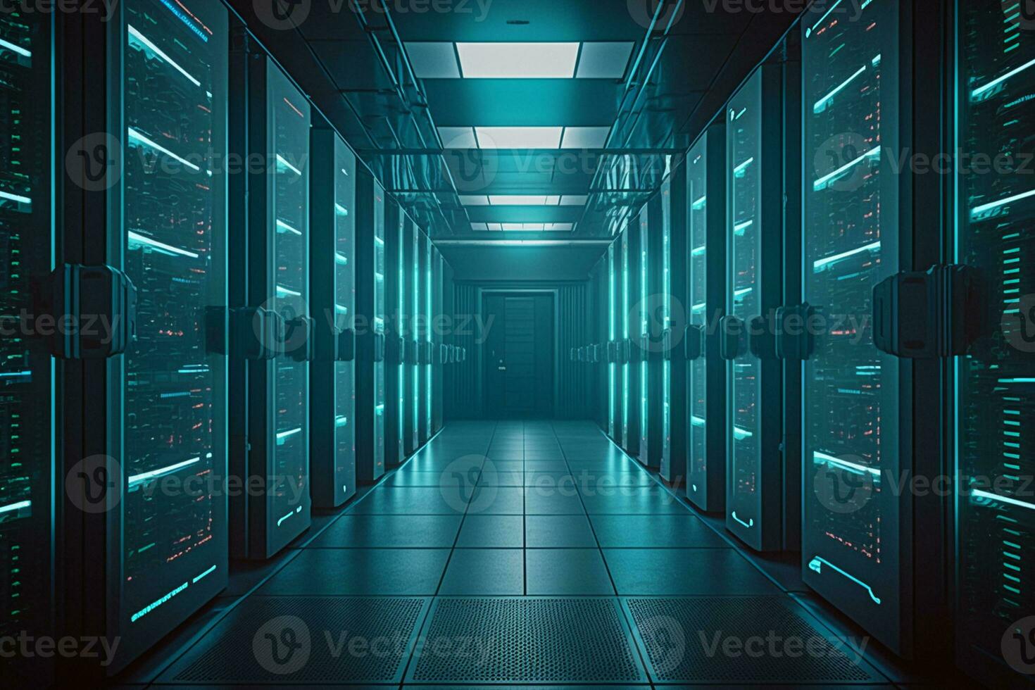 server room data center. Technology used for cloud computing and network security AI Generated photo