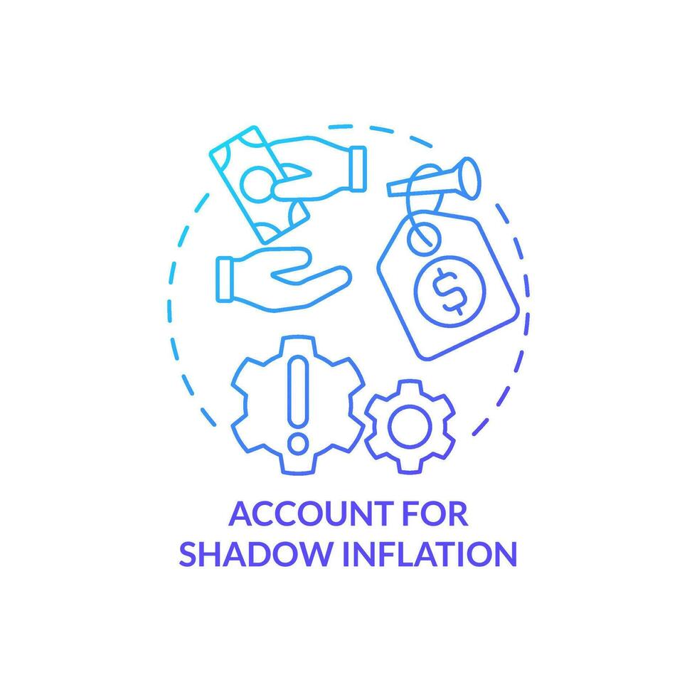 Account for shadow inflation blue gradient concept icon. How can consumers deal with inflation abstract idea thin line illustration. Isolated outline drawing vector