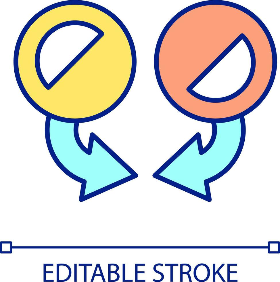 Business sectors integration RGB color icon. Different segments combine in one. Unity and cooperation. Isolated vector illustration. Simple filled line drawing. Editable stroke