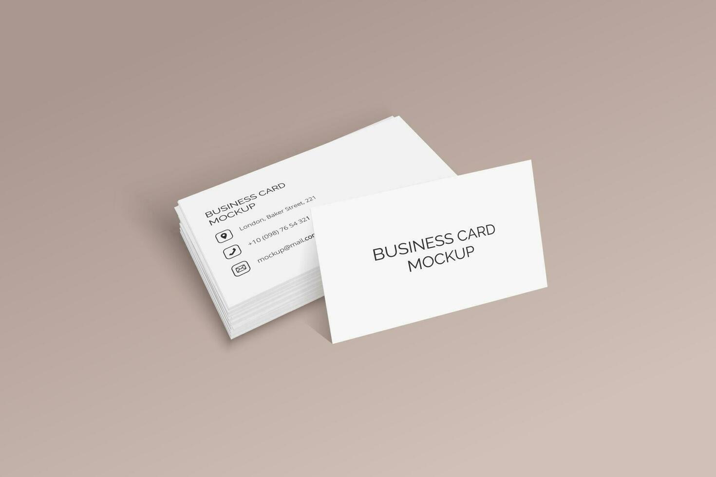 Realistic vector mockup of blank corporate stationery - business cards, note cards and address sheets. Add your company name and contact information. Perfect for office. Beige colors