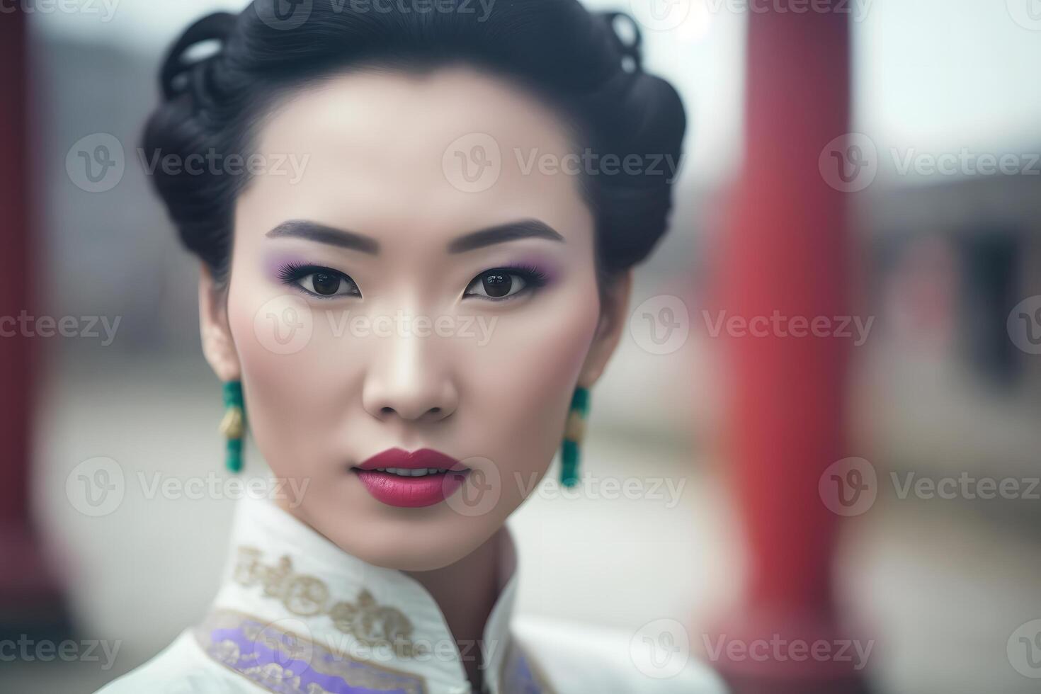 Beautiful Asian chinese woman portrait. Neural network photo