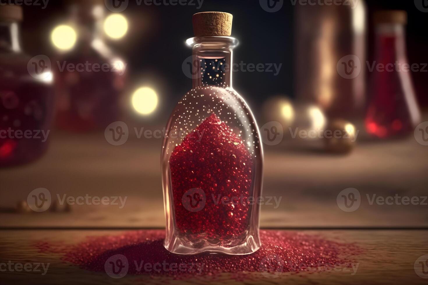 amor elixir botella. neural red ai generado foto