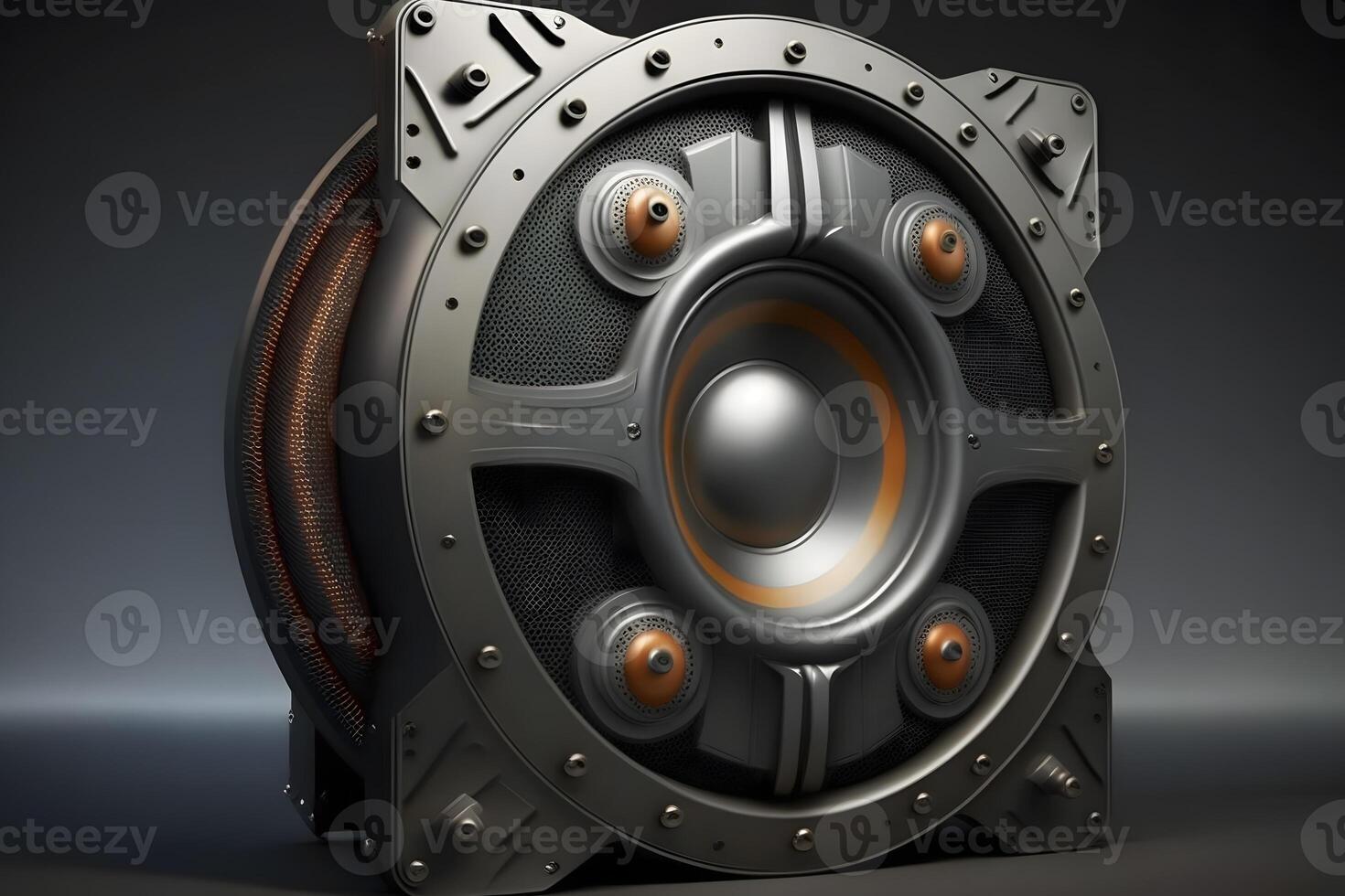 Subwoofer dynamic membrane or sound speaker. Neural network photo