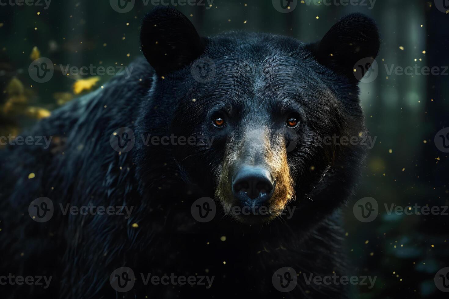 Closeup portrait of a european brown bear. Neural network photo