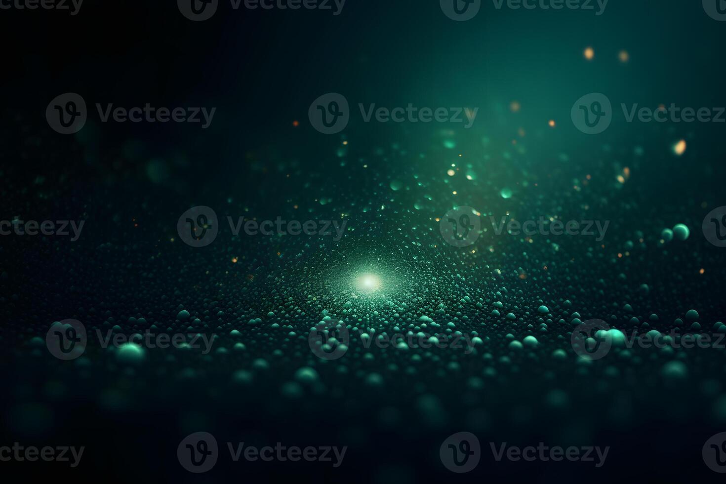 Green emerald background with shining elements. Neural network photo