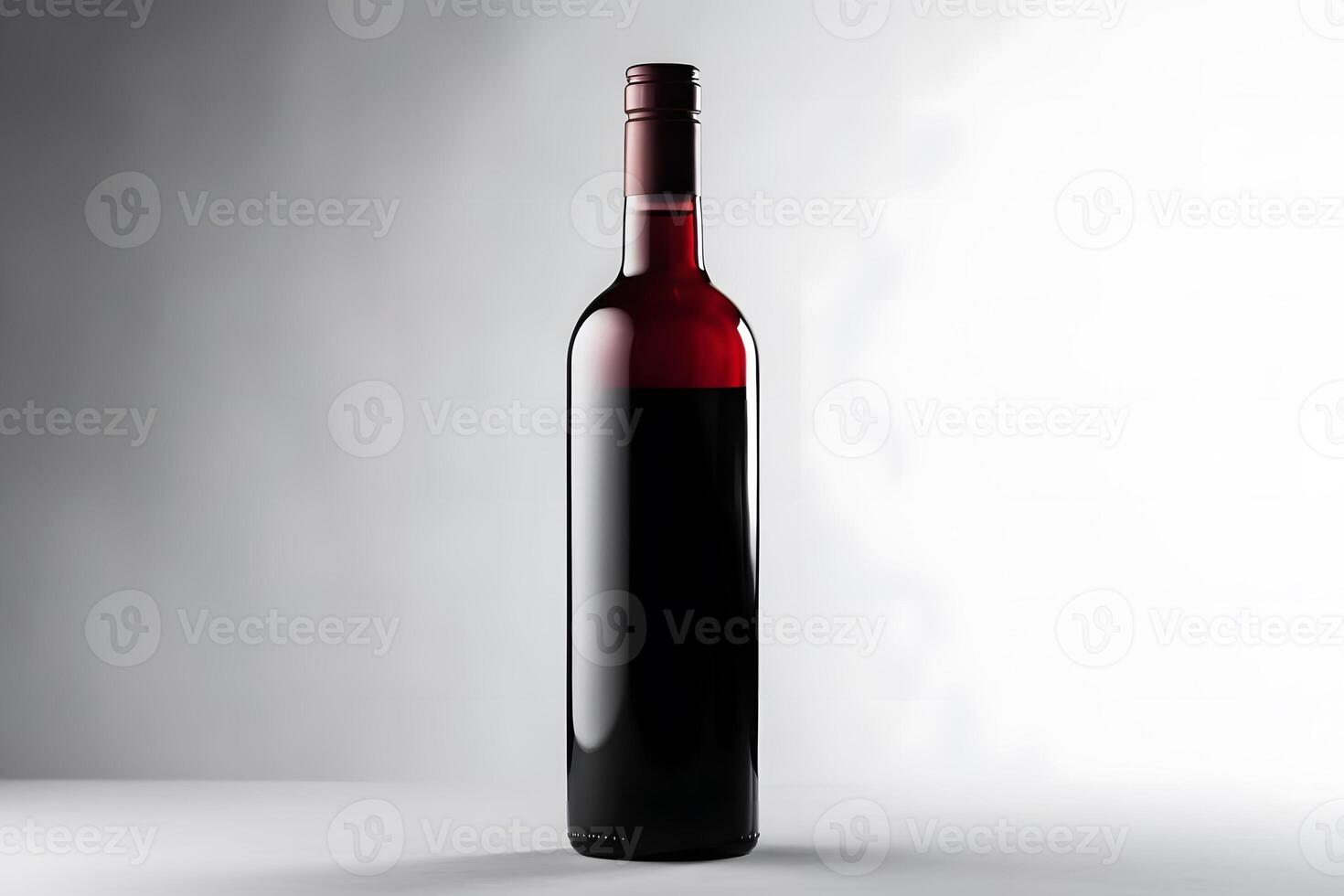 botella de rojo vino sin un etiqueta. neural red ai generado foto