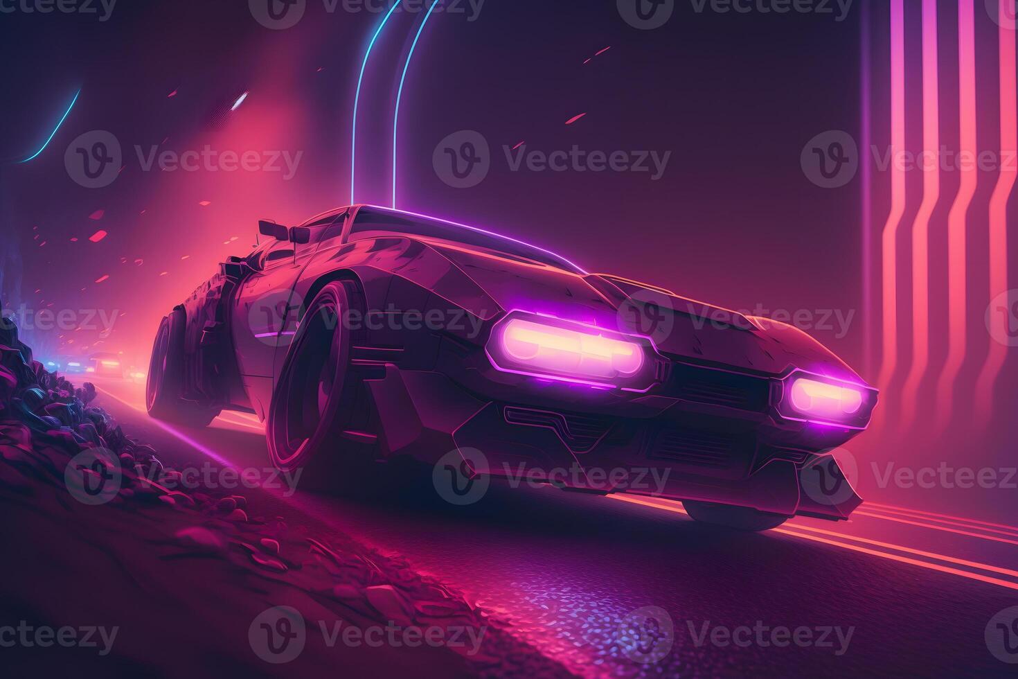 Cyberpunk 2077 #synthwave #car digital art #vehicle futuristic