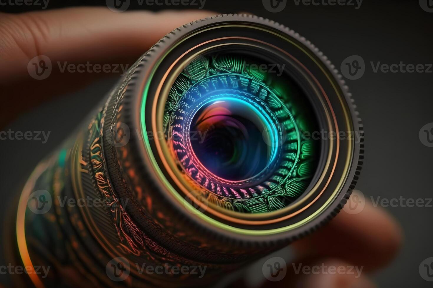 Photography Lens Extreme Close Up. Neural network photo