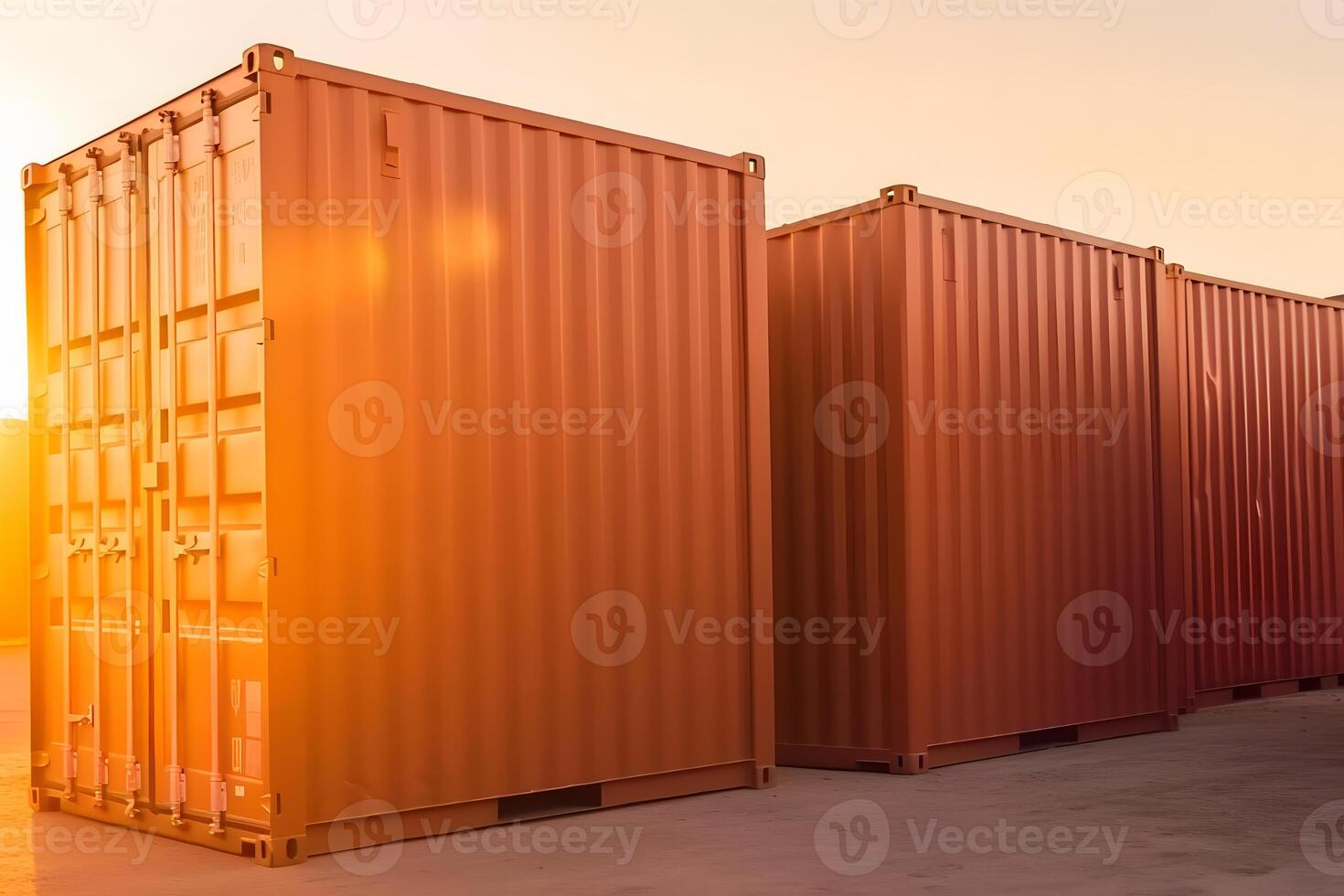 Logistics and transportation of Container Cargo ship. logistic import export and transport industry background. Neural network photo