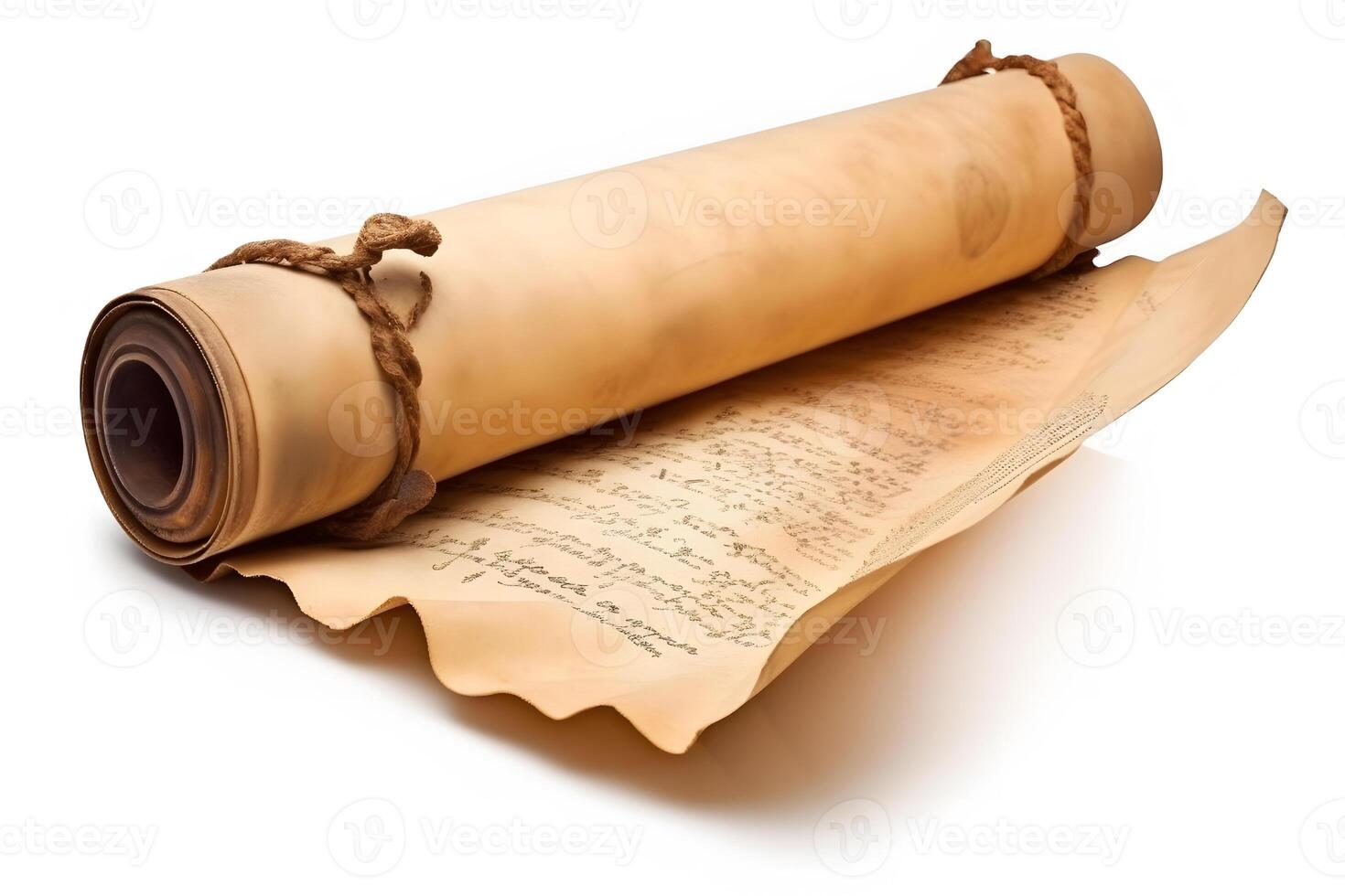 Vintage scrolls or parchment manuscript. Neural network photo