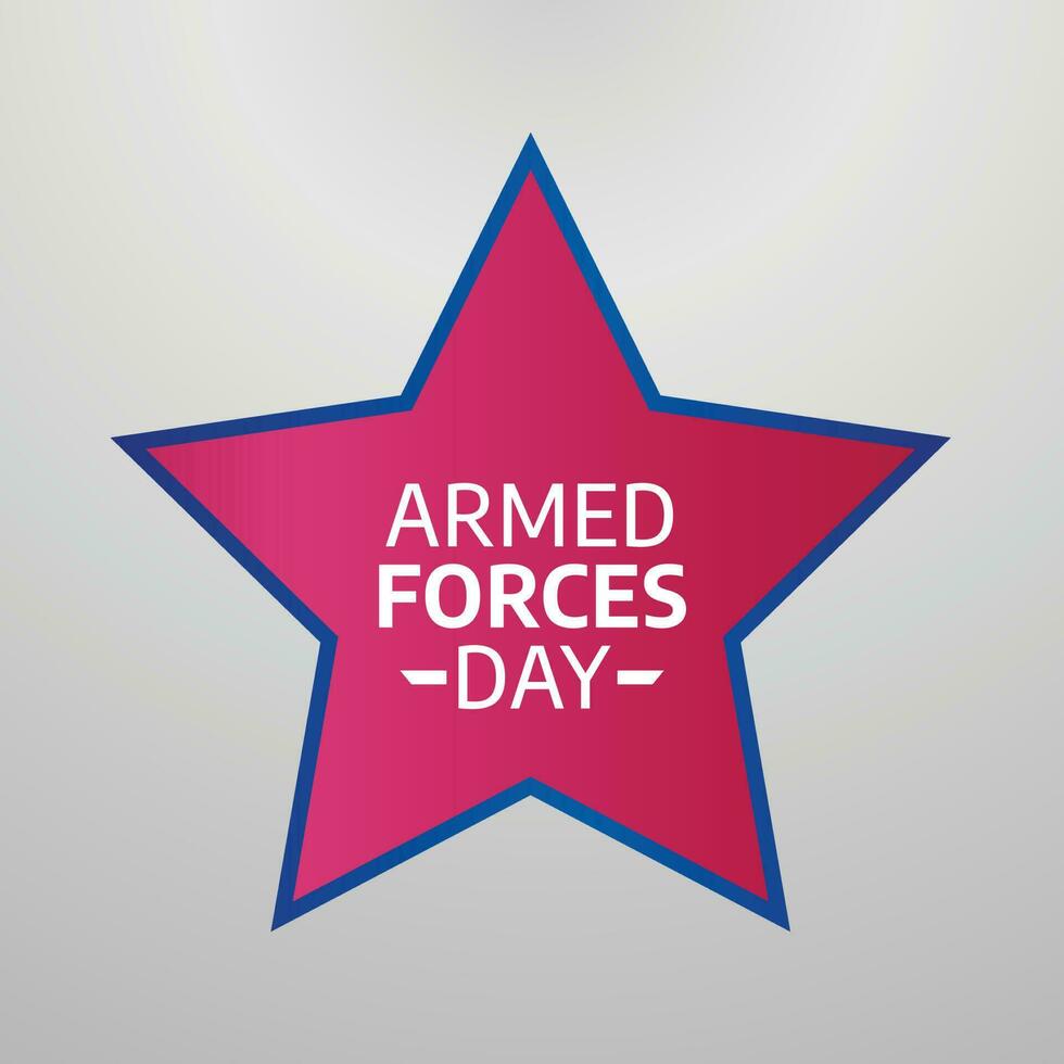 Armed Forces Day design template for greeting or celebration. Armed Forces Day vector illustration with flag and stars. flat vector design for Armed Forces Day.