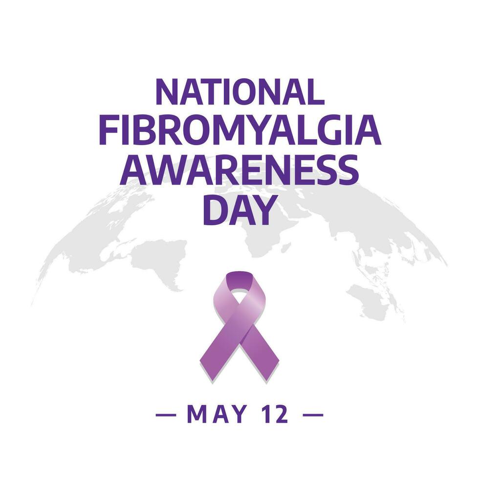 national fibromyalgia awareness day design template for celebration. national fibromyalgia awareness day vector illustration with ribbon. purple ribbon vector design. flat ribbon design.