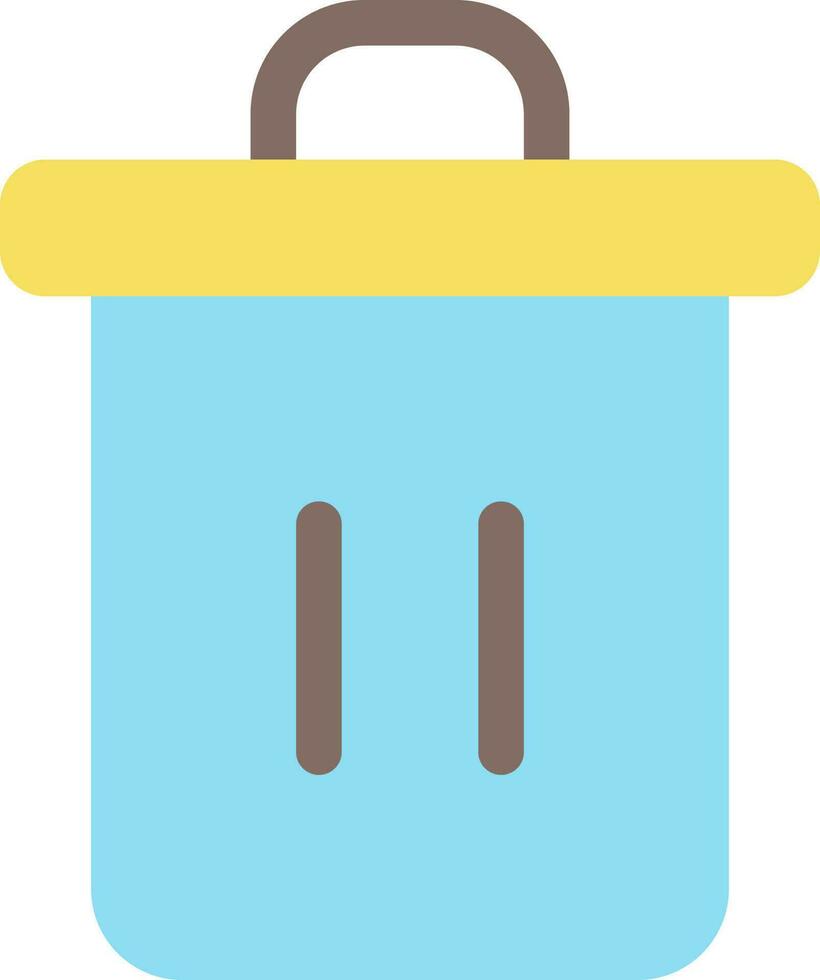 Trash can flat color ui icon. Recycle bin. Garbage container. Dumpster. Online marketplace. Management. Simple filled element for mobile app. Colorful solid pictogram. Vector isolated RGB illustration