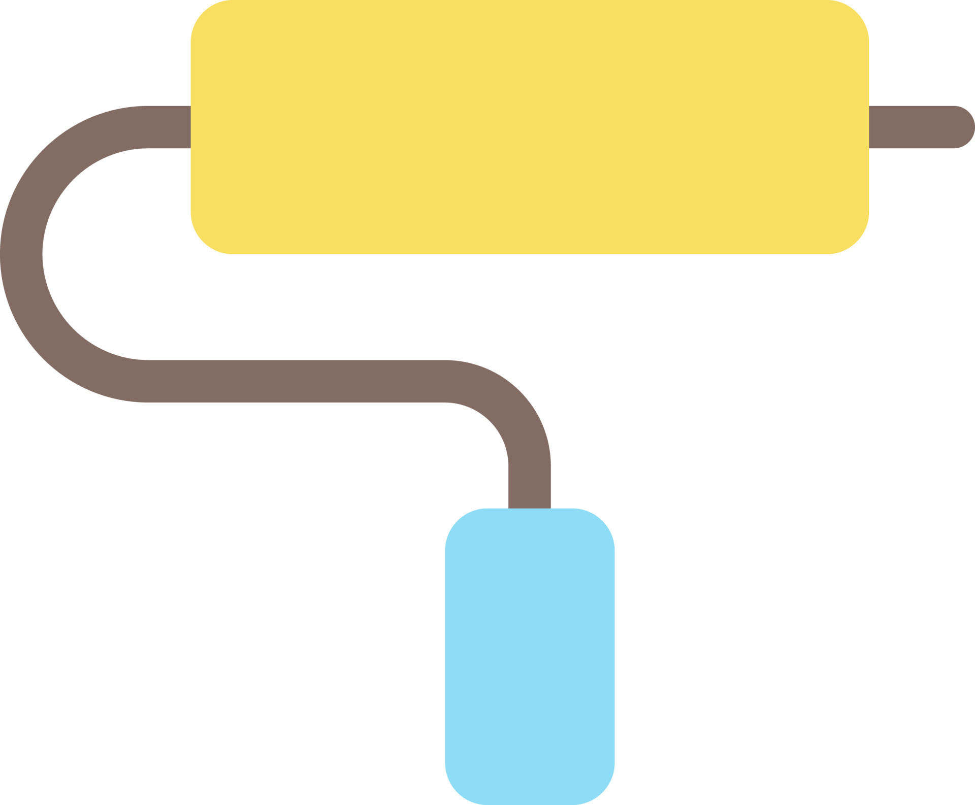 Paint roller tool flat color ui icon. Tools for home renovation