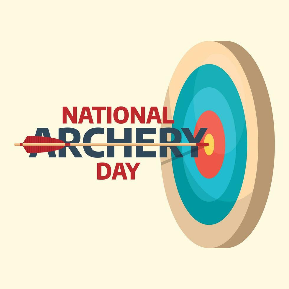 national archery day design template for celebration. archery vector illustration. archery day design template. archery bow arrow target design template.