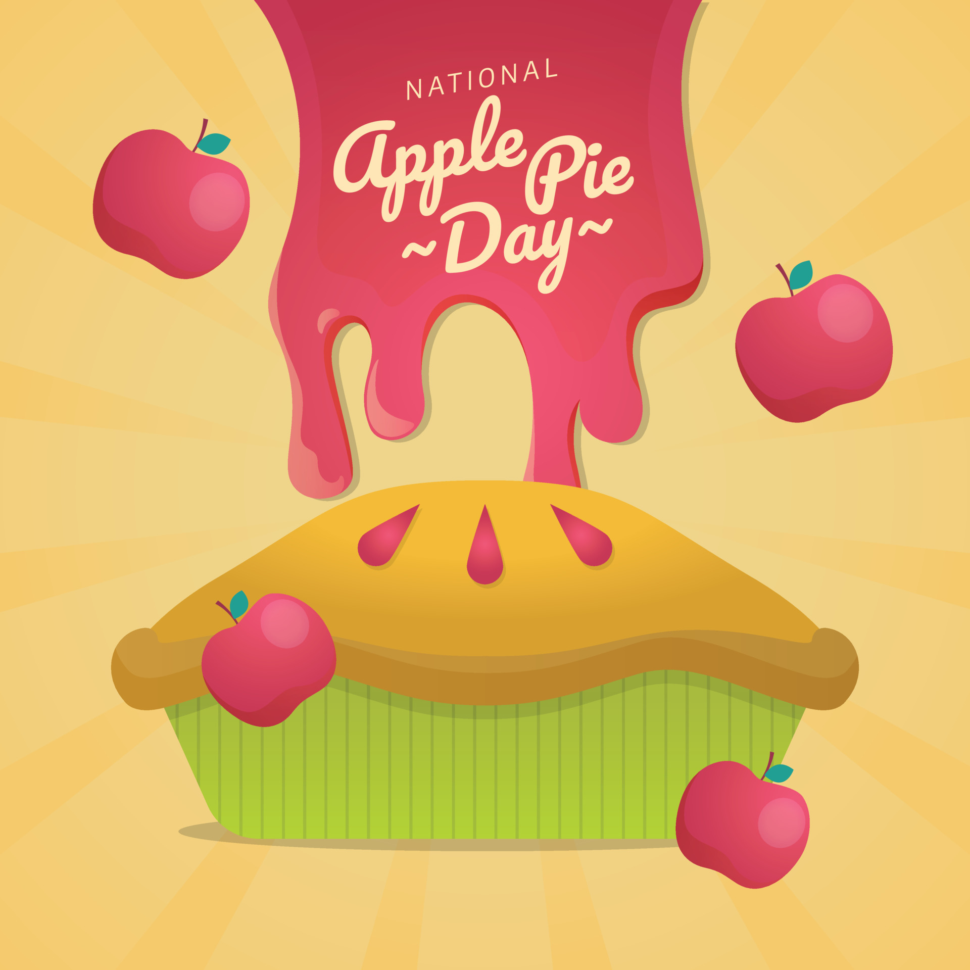 nacional manzana tarta día vector diseño para celebracion. nacional