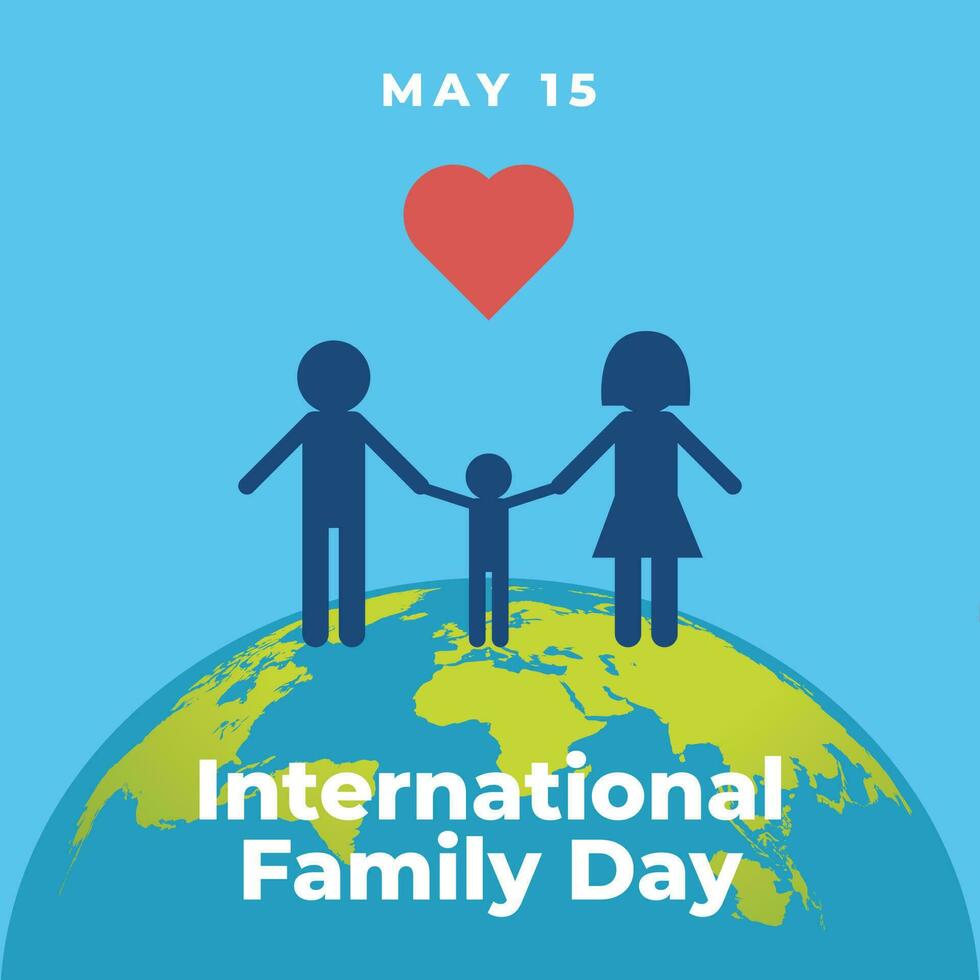 International Family Day design template for celebration. International Family Day vector design and illustration with family globe and love. family love vector. globe vector for international event.