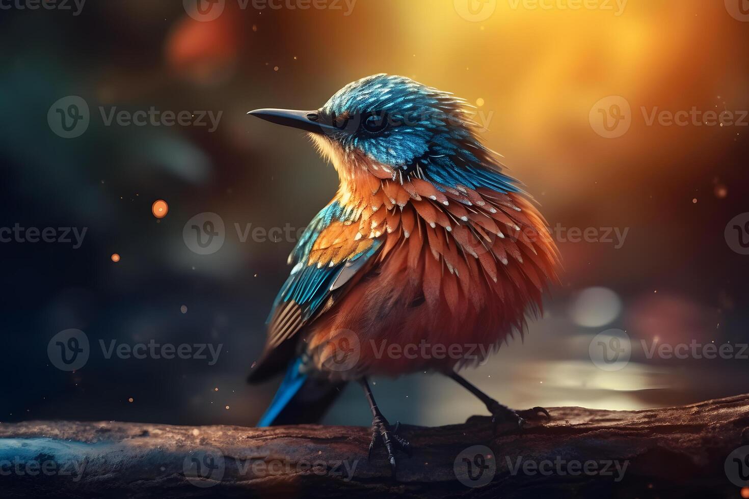 colorful fantasy little bird. Neural network photo