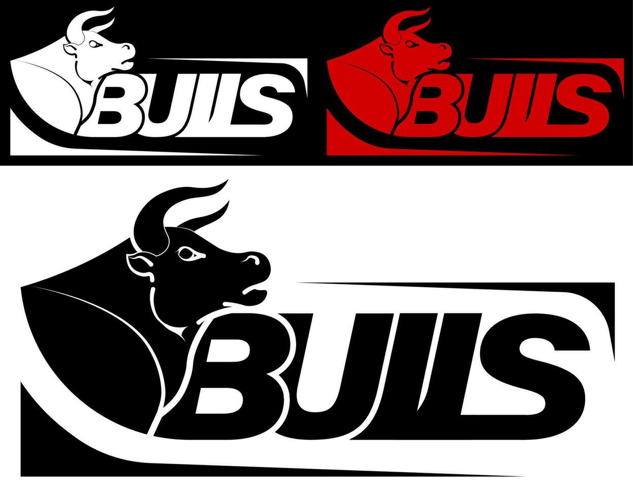 bull head icon. Animal mascot of sports team. Emblem. Vector